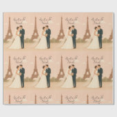 Elegant Paris Wedding Wrapping Paper – Eiffel Cadeaupapier (Vlak)