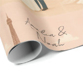 Elegant Paris Wedding Wrapping Paper – Eiffel Cadeaupapier (Rol Hoek)