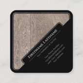 Elegant parket met zwarte omlijst, opgemaakt van h vierkante visitekaartje (Achterkant)