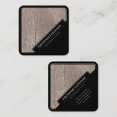 Elegant parket met zwarte omlijst, opgemaakt van h vierkante visitekaartje (Voorkant / Achterkant)