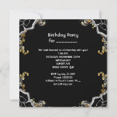 Elegant Party Black Silver Gold Crystal Chandelier Kaart (Achterkant)