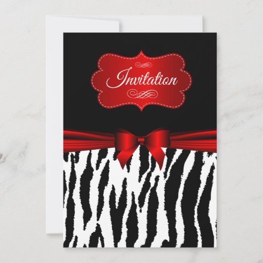 Elegant Party Celebration - Zebra | Uitnodiging (Voorkant)
