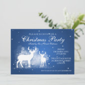 Elegant Party Deer Sparkle Blue Kaart (Staand voorkant)