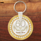 Elegant, Party Favors for 60th Birthday Vrouw, Sleutelhanger (Achterkant)