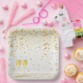 Elegant Party Glow – Modern Neon Celebration Desig Papieren Bordje (Feest)