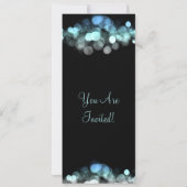 Elegant Party Invitation Blue Shimmering Lichten Kaart (Achterkant)