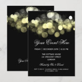 Elegant Party Invitation Gold Black Kaart (Voorkant / Achterkant)