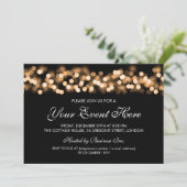 Elegant Party Invitation Gold Hollywood Glam Kaart (Staand voorkant)