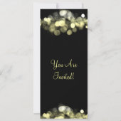 Elegant Party Invitation Gold Shimmering Lichten Kaart (Achterkant)