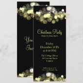 Elegant Party Invitation Gold Shimmering Lichten Kaart (Voorkant / Achterkant)