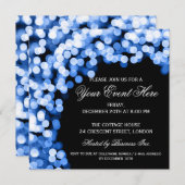 Elegant Party Invitation Gold Sparkly Blue Kaart (Voorkant / Achterkant)