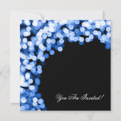 Elegant Party Invitation Gold Sparkly Blue Kaart (Achterkant)