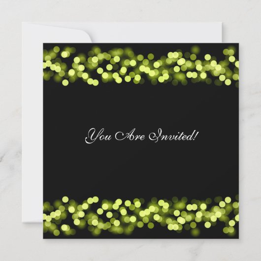 Elegant Party Invitation Green Hollywood Glam Kaart (Achterkant)