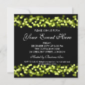 Elegant Party Invitation Green Hollywood Glam Kaart (Voorkant)