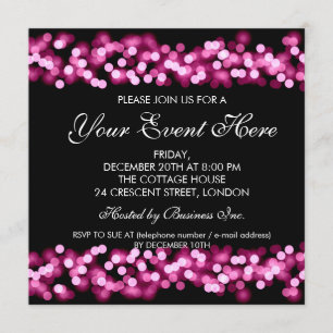 Elegant Party Invitation Pink Hollywood Glam Kaart