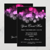 Elegant Party Invitation roze Black Kaart (Voorkant / Achterkant)