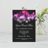 Elegant Party Invitation roze Black Kaart (Staand voorkant)