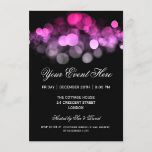 Elegant Party Invitation roze Black Kaart