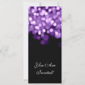 Elegant Party Invitation Sparging Lights Paars Kaart (Achterkant)