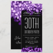 Elegant Party Invitation Sparging Lights Paars Kaart (Voorkant / Achterkant)