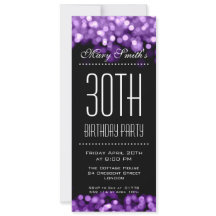 Elegant Party Invitation Sparging Lights Paars