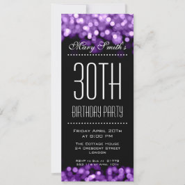 Elegant Party Invitation Sparging Lights Paars Kaart