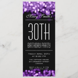 Elegant Party Invitation Sparging Lights Paars Kaart