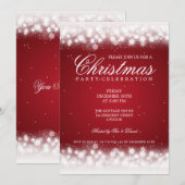 Elegant Party Magic Sparkle Red Kaart (Voorkant / Achterkant)