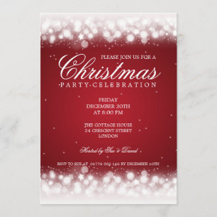 Elegant Party Magic Sparkle Red Kaart