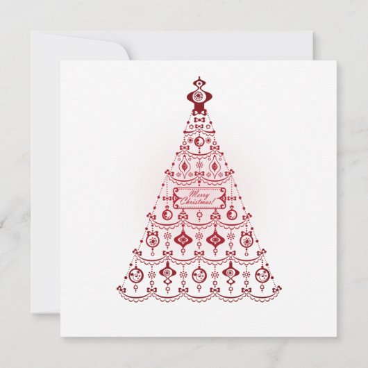 Elegant Party Merry kerstbomen Red Kaart (Achterkant)