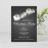 Elegant Party Santa Sparkle Black Kaart (Staand voorkant)
