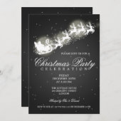 Elegant Party Santa Sparkle Black Kaart (Voorkant / Achterkant)