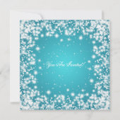 Elegant Party Sparkle Turquoise Kaart (Achterkant)