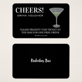 Elegant Party Wedding Reception Free Drink Voucher Visitekaartje
