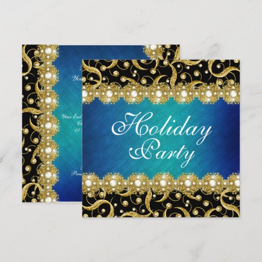 Elegant party "year end" functie kaart (Voorkant / Achterkant)