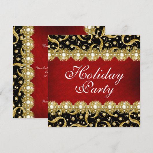 Elegant party "year end" functie kaart (Voorkant / Achterkant)