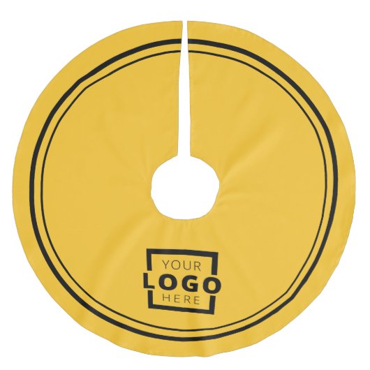 Elegant Party Yellow Custom Company Logo Kerstboom Rok (Voorkant)