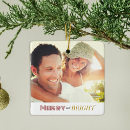 Elegant Pas getrouwd Merry en Bright modern Stijlv Keramisch Ornament
