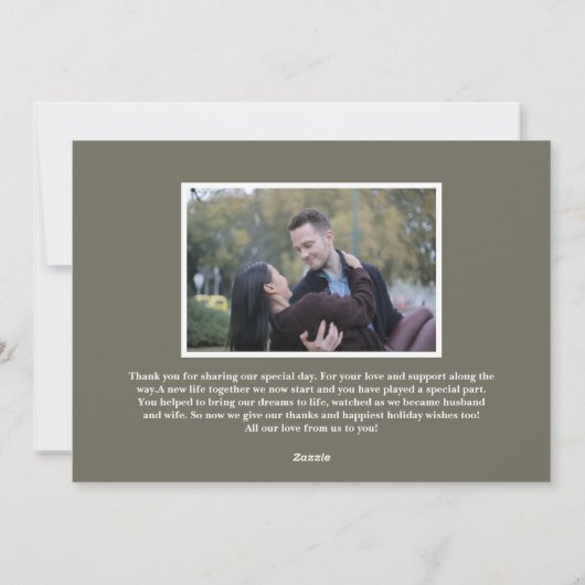 Elegant Pas getrouwd met Kerstmis Foto Holiday C Feestdagenkaart (Achterkant)