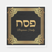 Elegant Pascha Zwart en Goud Servet (Voorkant)