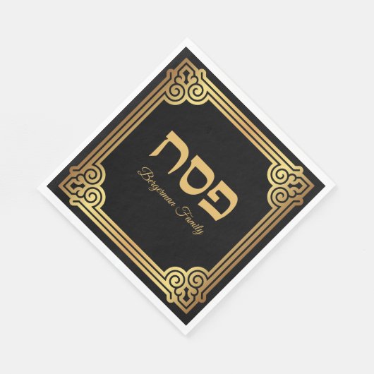 Elegant Pascha Zwart en Goud Servet (Hoek)