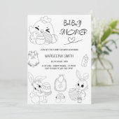 Elegant Pasen Baby Shower Feest Kaart (Staand voorkant)