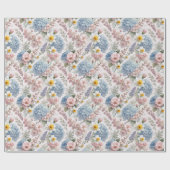 Elegant Pasen Bloemen Ontwerp Cadeaupapier (Vlak)