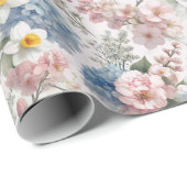 Elegant Pasen Bloemen Ontwerp Cadeaupapier (Rol Hoek)