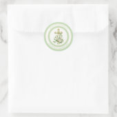 Elegant Pasen Kruis & Lelie Ontwerp Ronde Sticker (Tas)