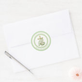 Elegant Pasen Kruis & Lelie Ontwerp Ronde Sticker (Envelop)