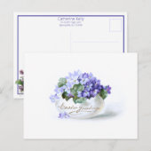 Elegant Pasen Paars vergeet-me-Nots Briefkaart (Voorkant / Achterkant)