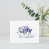 Elegant Pasen Paars vergeet-me-Nots Briefkaart (Staand voorkant)