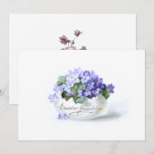 Elegant Pasen Paars vergeet-me-Nots Feestdagenkaart (Voorkant / Achterkant)