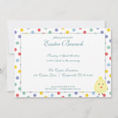 Elegant Pasen Polka Dot Brunch Uitnodiging (Voorkant)